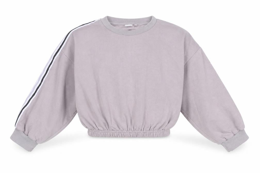 Front view of Next girls’ grey sweatshirt 8 years pullover long sleeve crew neck