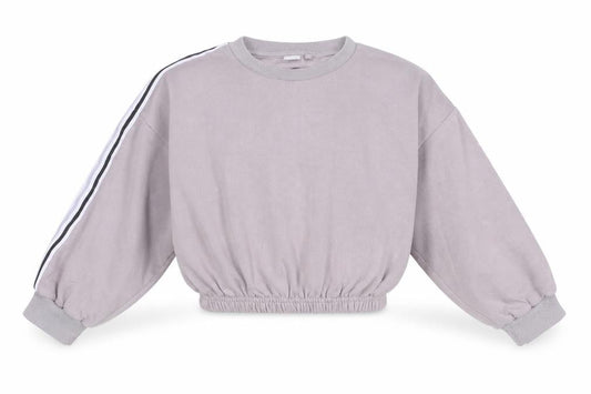 Front view of Next girls’ grey sweatshirt 8 years pullover long sleeve crew neck