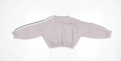 Next Girls Grey Sweatshirt 8 Years Pullover Long Sleeve Crew Neck