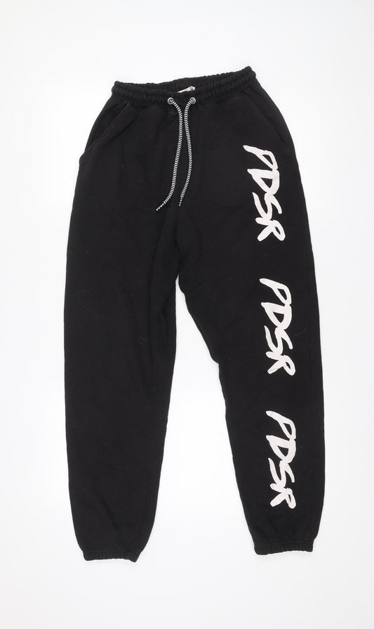 Public Desire Womens Black Jogger Trousers Size 8 Elastic Waist
