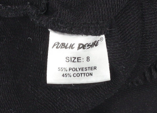 Public Desire Womens Black Jogger Trousers Size 8 Elastic Waist