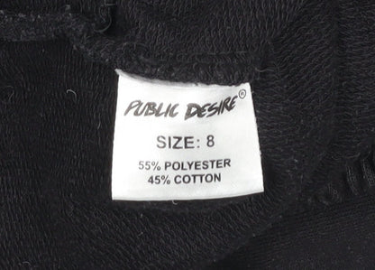 Public Desire Womens Black Jogger Trousers Size 8 Elastic Waist
