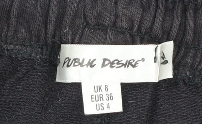 Public Desire Womens Black Jogger Trousers Size 8 Elastic Waist