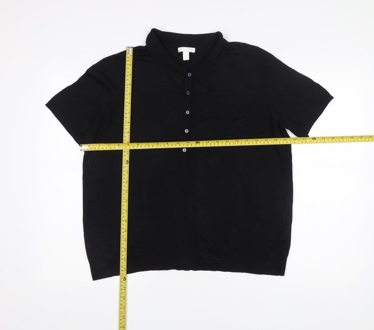 BASICS Men’s Black XL Polo Shirt Short Sleeve Viscose Blend