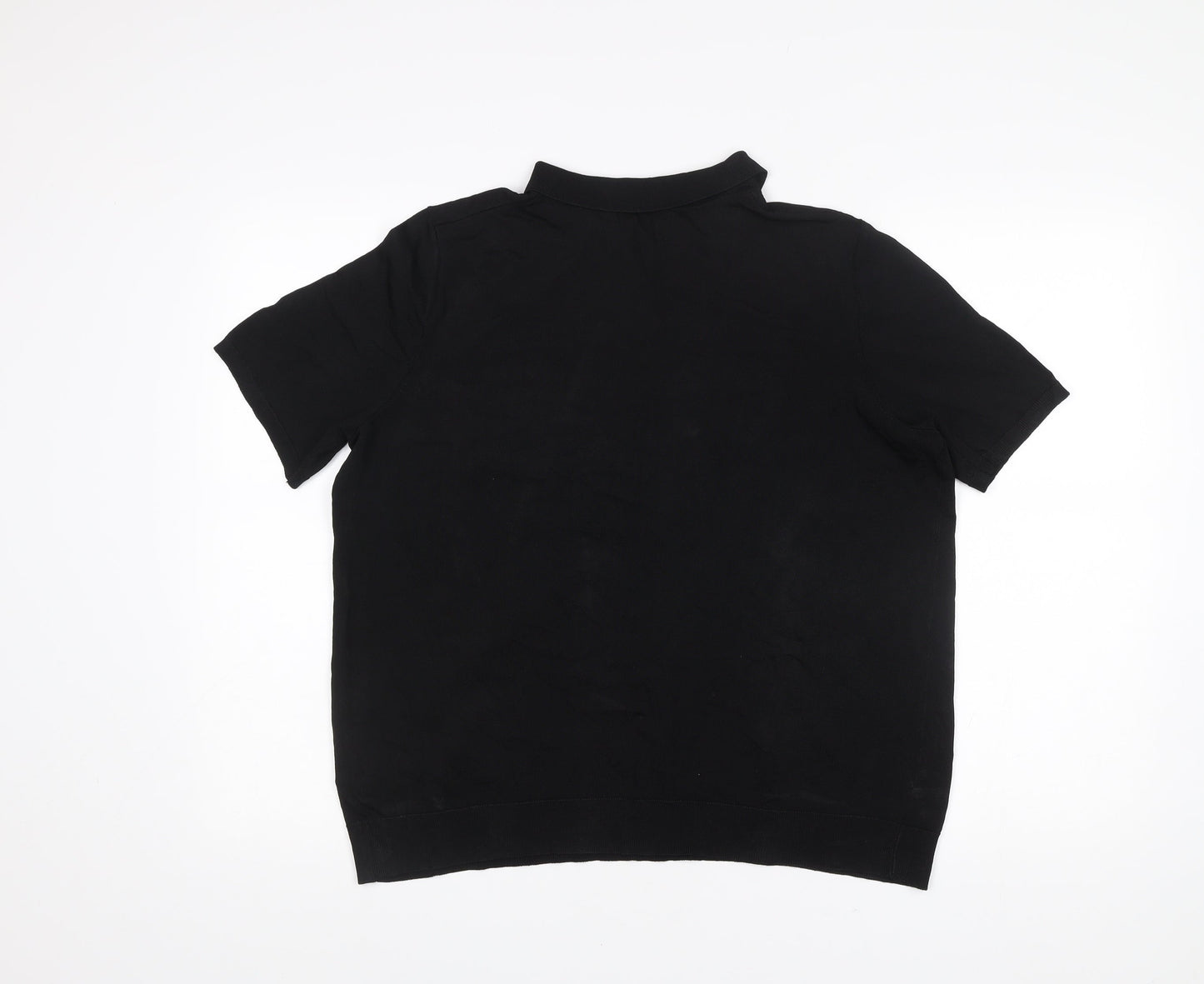 BASICS Men’s Black XL Polo Shirt Short Sleeve Viscose Blend