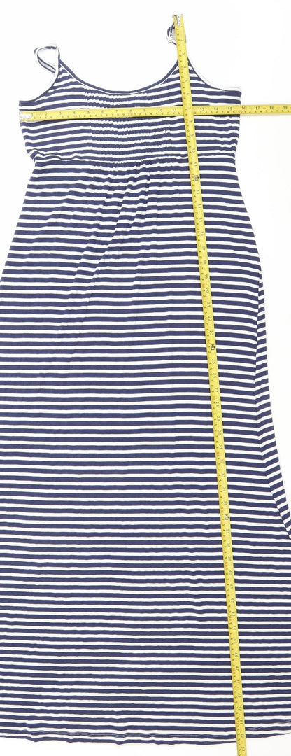Calvin Klein Women’s Blue Striped Midi Slip Dress Size 8
