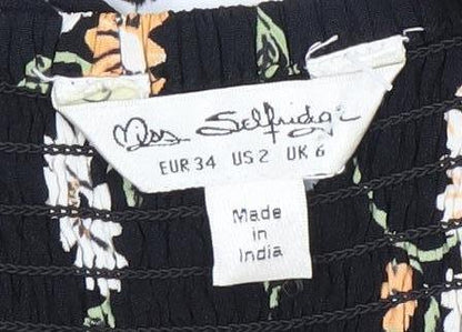 Miss Selfridge Women’s Black Floral Long Sleeve Playsuit Size 6