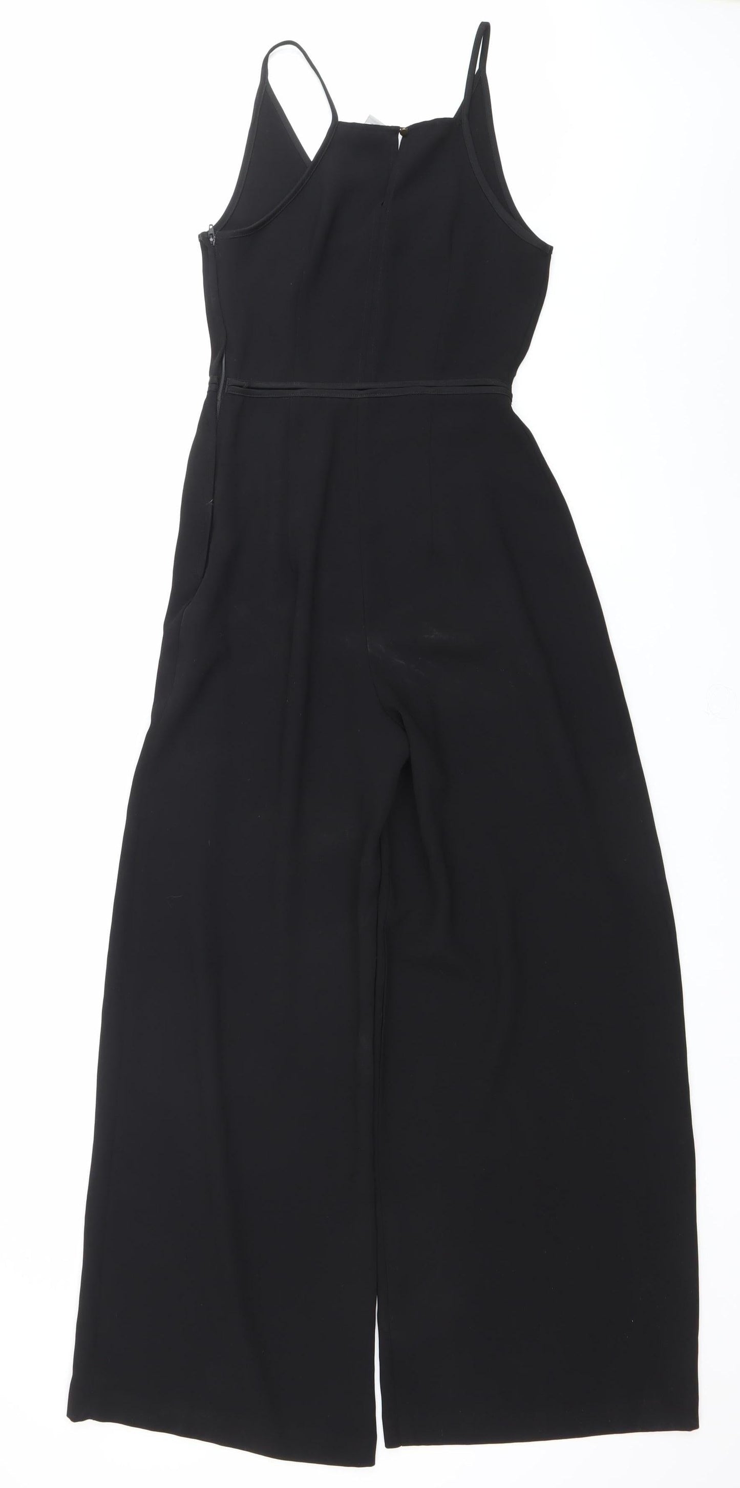 H&M Women Black Sleeveless Wide-Leg V-Neck Jumpsuit Size 4