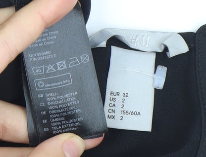 H&M Women Black Sleeveless Wide-Leg V-Neck Jumpsuit Size 4