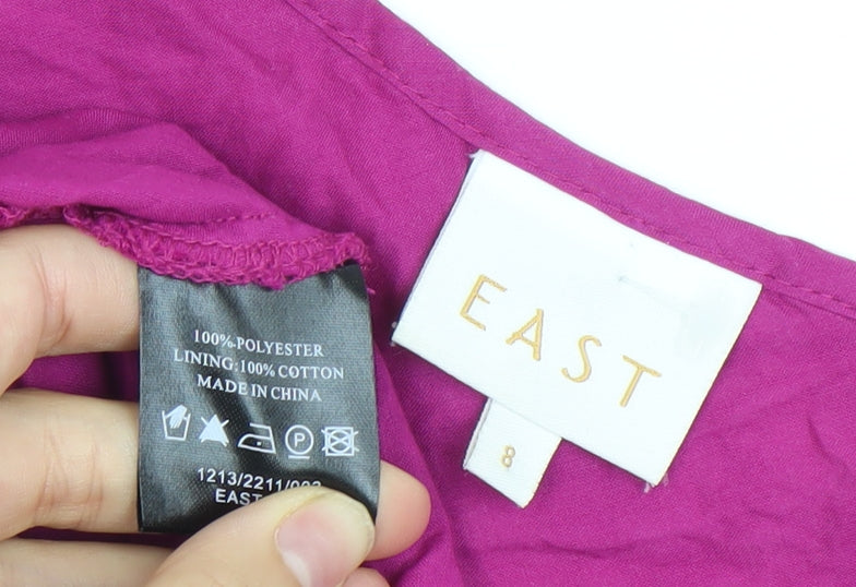 EAST Women Pink Lace Floral Sheath Dress Size 8 Knee Length