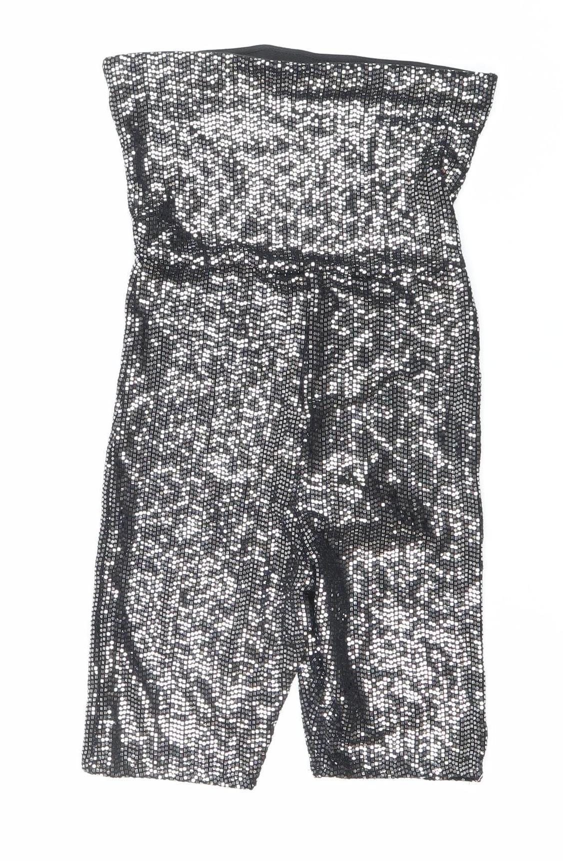 New Look Womens Black Sequin Strapless Slim Fit Playsuit Size 6