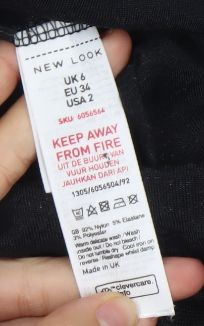 New Look Womens Black Sequin Strapless Slim Fit Playsuit Size 6