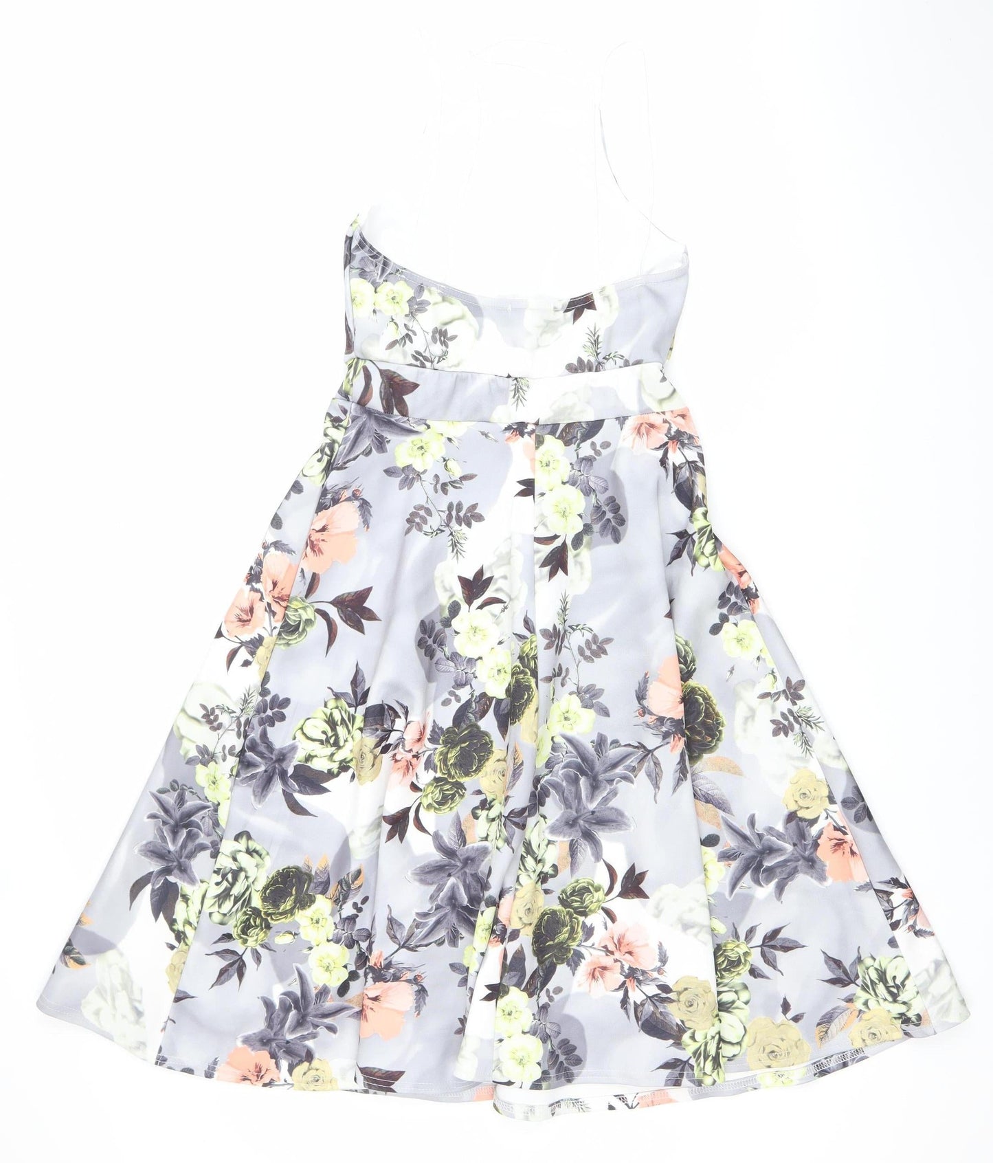 Boohoo Women’s Multicoloured Floral Skater Dress Size 10 Halter Neck