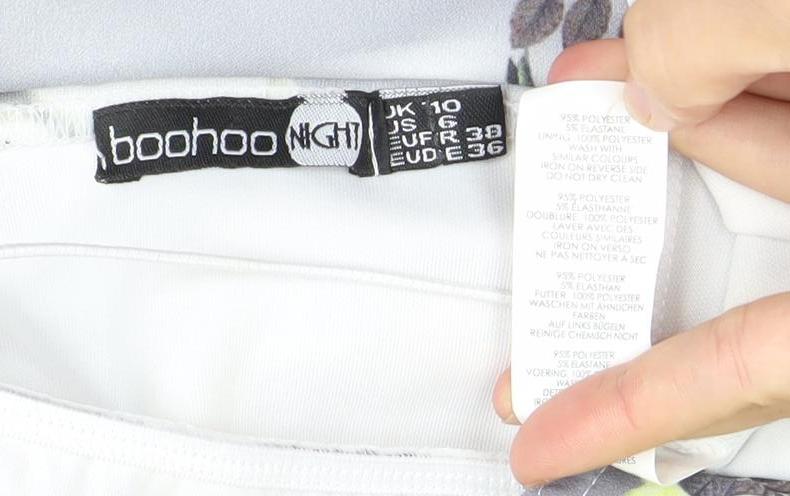 Boohoo Women’s Multicoloured Floral Skater Dress Size 10 Halter Neck