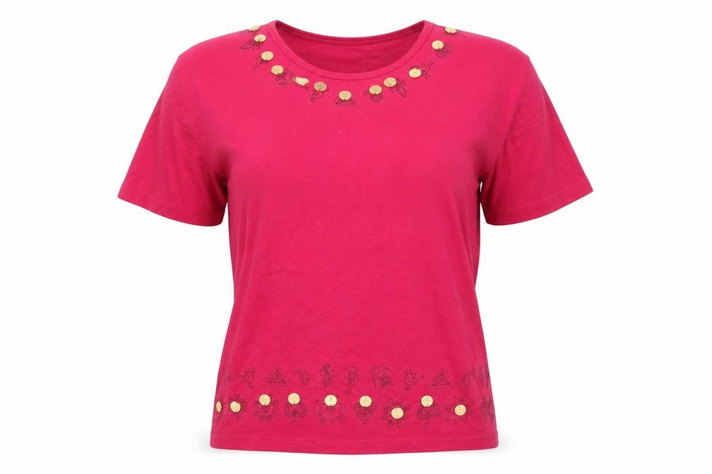 Womens UK Size L Country Casuals Red Basic T-Shirt