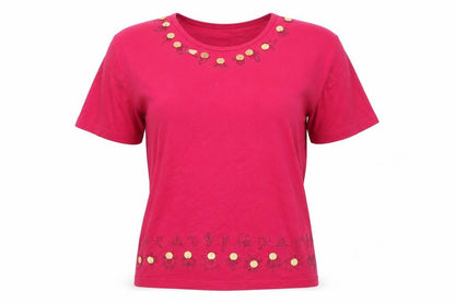 Womens UK Size L Country Casuals Red Basic T-Shirt