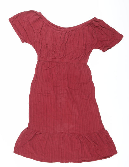Next Women’s Red A-Line Short Sleeve Scoop Neck Dress Size 8