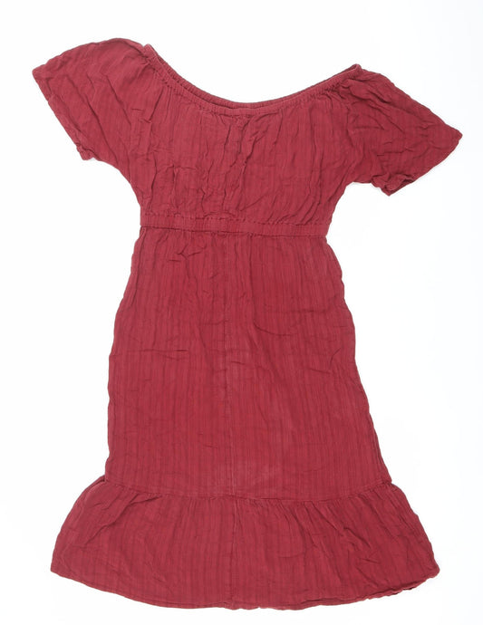 Next Women’s Red A-Line Short Sleeve Scoop Neck Dress Size 8