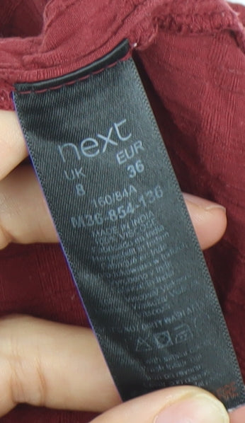 Next Women’s Red A-Line Short Sleeve Scoop Neck Dress Size 8