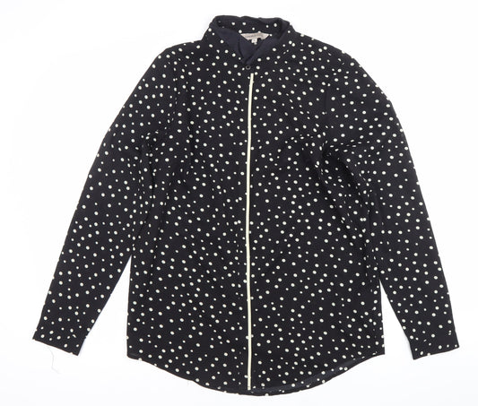 Womens UK Size 10 Marks and Spencer Black Basic Button-Up
