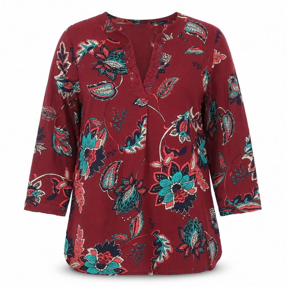 Womens UK Size 2XS Van Heusen Red Tunic Blouse