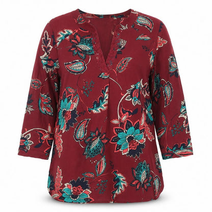 Womens UK Size 2XS Van Heusen Red Tunic Blouse