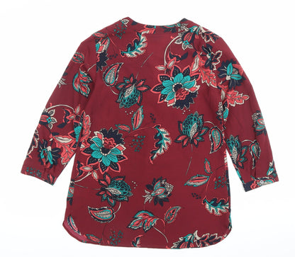 Womens UK Size 2XS Van Heusen Red Tunic Blouse