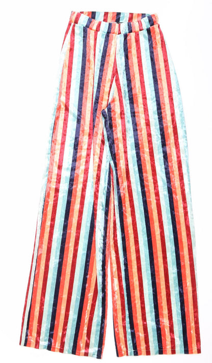 Nasty Gal Women’s Multicoloured Striped Wide-Leg Trousers UK 6