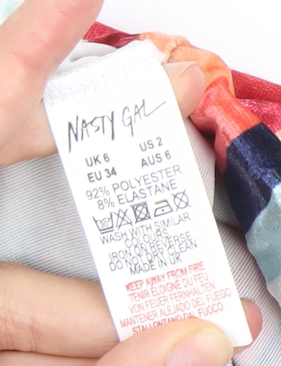 Nasty Gal Women’s Multicoloured Striped Wide-Leg Trousers UK 6