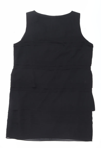 Debenhams Womens Black Size 20 Sleeveless Sheath Dress Classic Knee Length