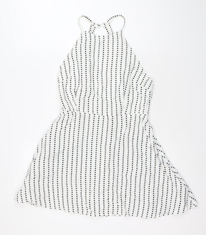 ASOS Women’s White Polka Dot Asymmetric Slip Dress Size 10