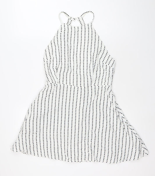 ASOS Women’s White Polka Dot Asymmetric Slip Dress Size 10