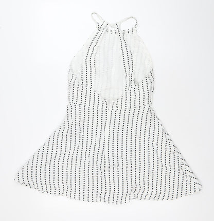 ASOS Women’s White Polka Dot Asymmetric Slip Dress Size 10