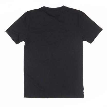 Tommy Hilfiger Men’s Black T-Shirt M Logo Embroidered Cotton