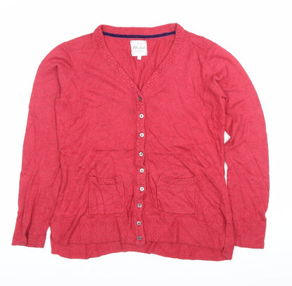 Womens UK Size 12 Mistral Red Cardigan Jumper
