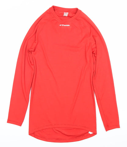 Decathlon B'Twin Men's Red Long Sleeve Cycling Jersey Top Size S