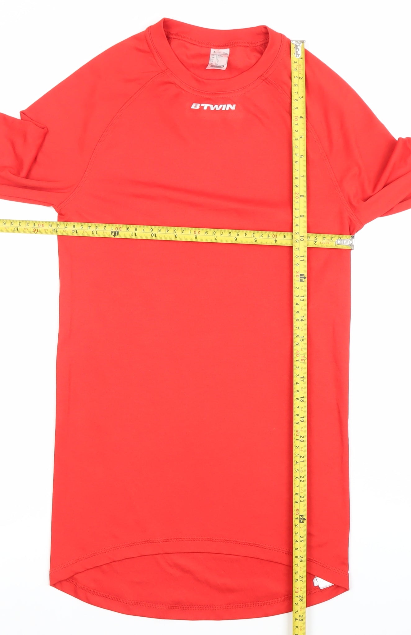 Decathlon B'Twin Men's Red Long Sleeve Cycling Jersey Top Size S