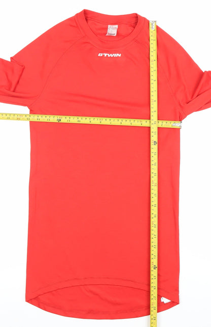 Decathlon B'Twin Men's Red Long Sleeve Cycling Jersey Top Size S