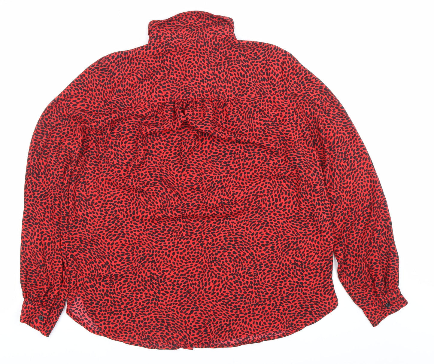 Womens UK Size S H&M Red Basic Button-Up