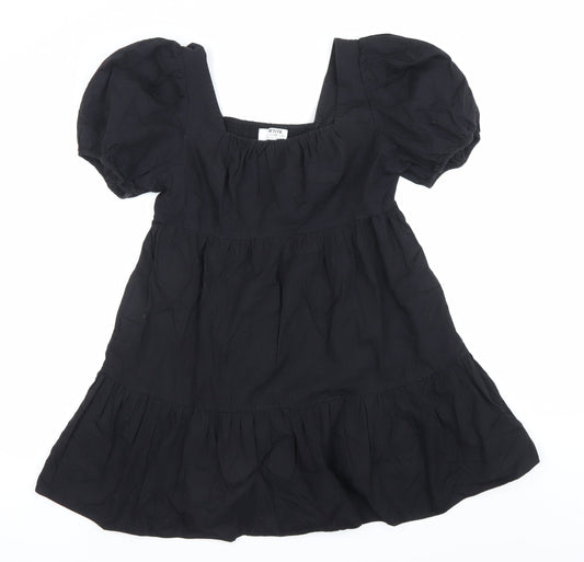 Dorothy Perkins Petite Women Black Size 10 Skater Dress Puff Sleeve
