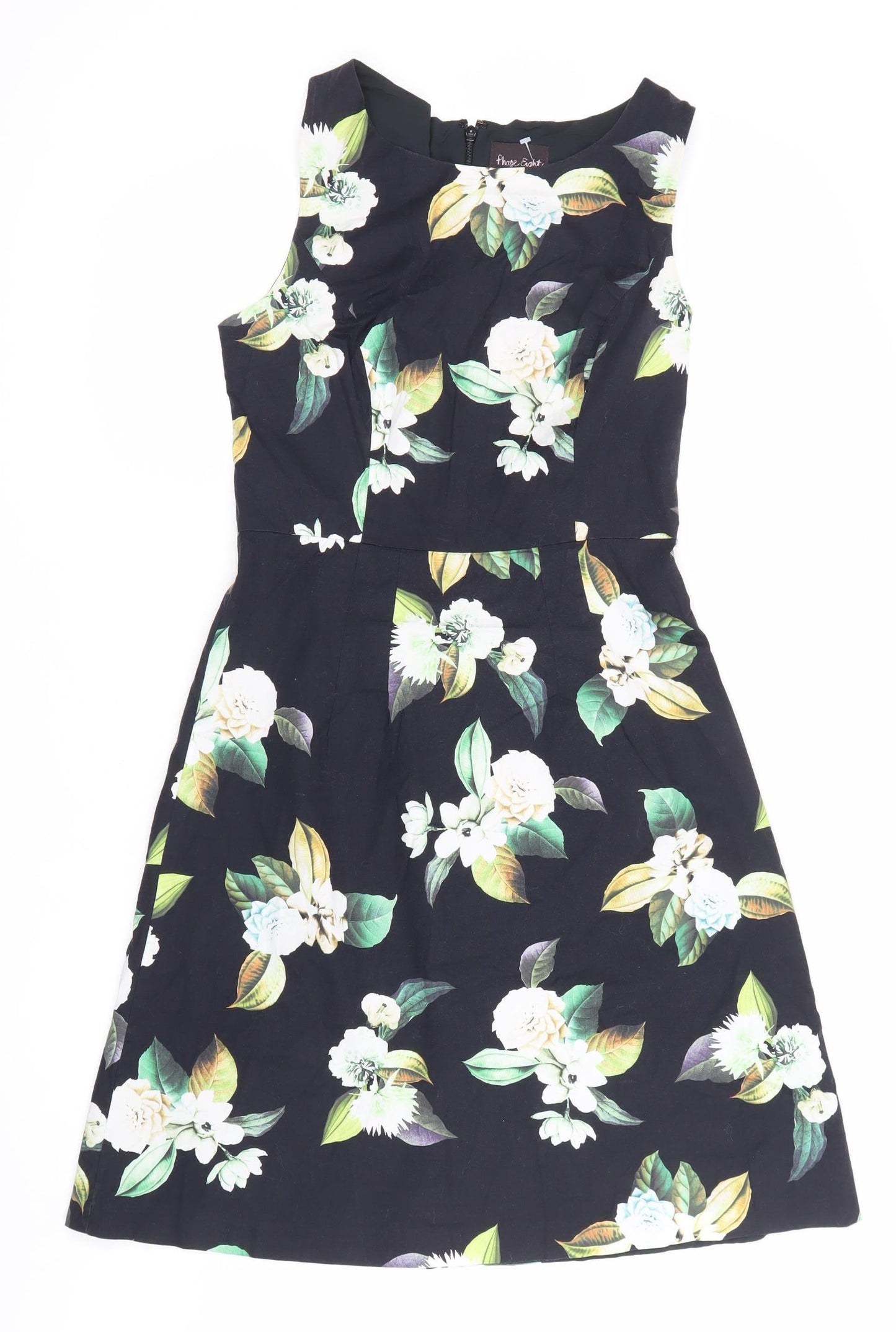 Fearne Eighty Womens Black Floral Sleeveless Tunic Dress Size 10