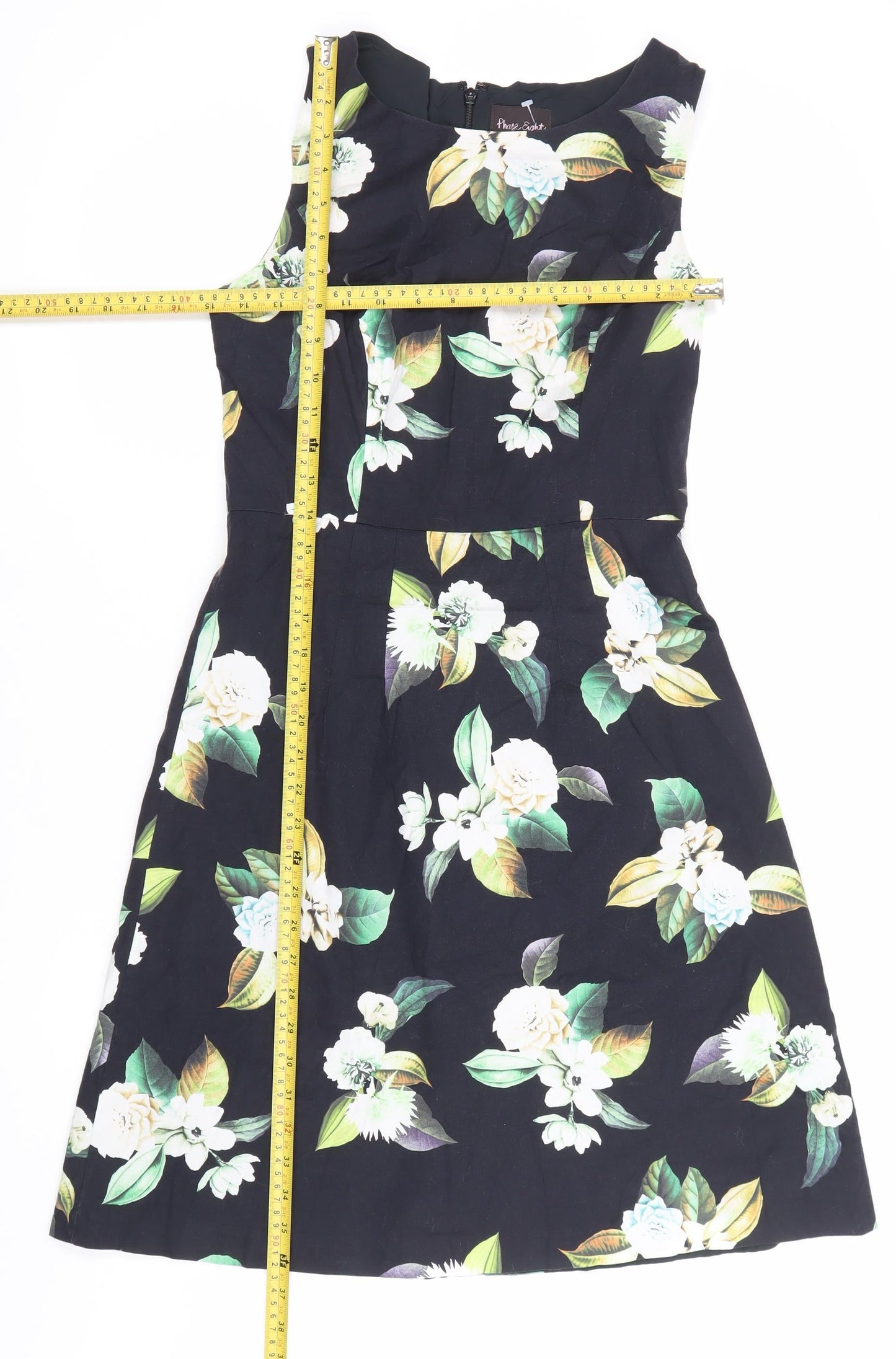 Fearne Eighty Womens Black Floral Sleeveless Tunic Dress Size 10