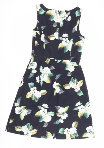 Fearne Eighty Womens Black Floral Sleeveless Tunic Dress Size 10