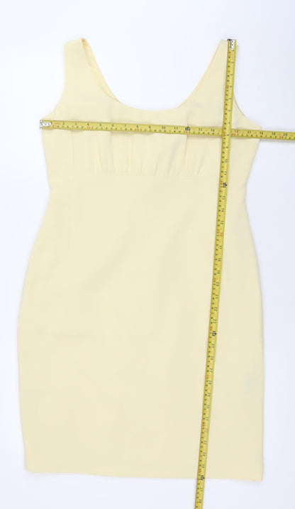 Precis Petite Women Beige Size 12 Sheath Knee Length Sleeveless Dress