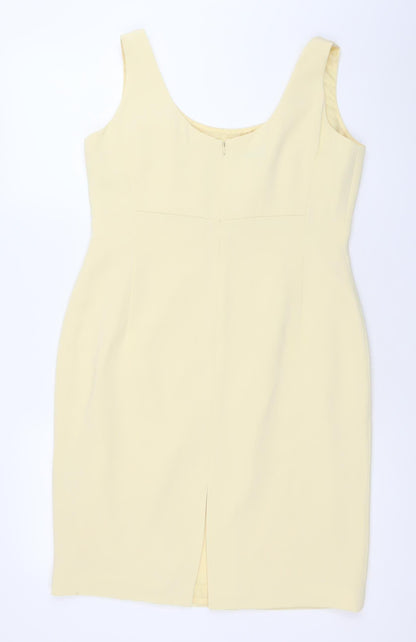 Precis Petite Women Beige Size 12 Sheath Knee Length Sleeveless Dress