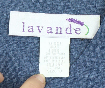 Lavande Women’s Blue Size 8 Sleeveless Sheath Knee Length Dress