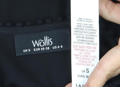 Womens UK Size S Wallis Black Cold Shoulder Blouse