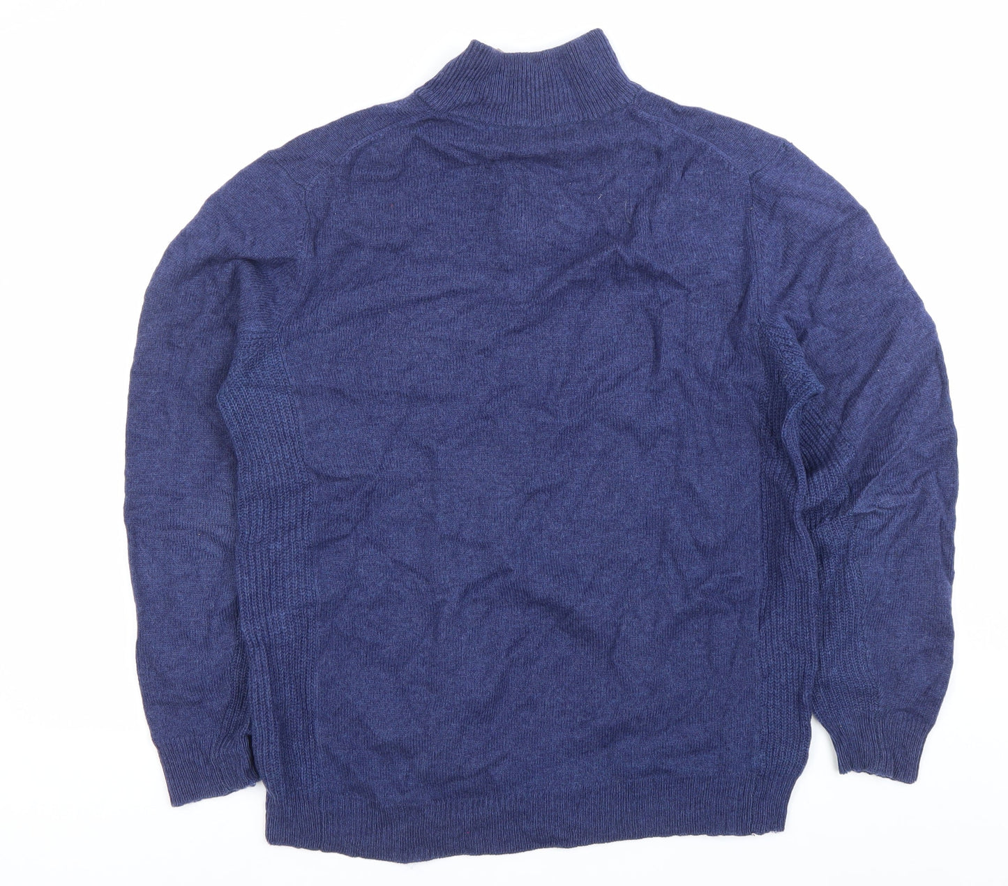 Austin Reed Men’s Blue Wool Mock Neck 1/2 Zip Jumper Size M