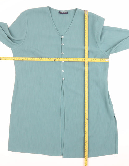 Womens UK Size 16 Your 6th Sense Green Tunic Button-Up