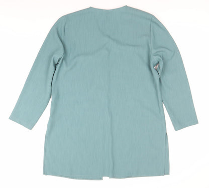 Womens UK Size 16 Your 6th Sense Green Tunic Button-Up
